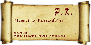 Plavsitz Kurszán névjegykártya